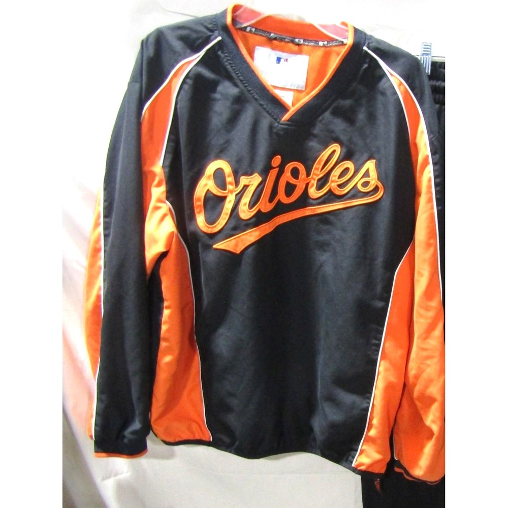 Baltimore Orioles V-Neck Pullover Windbreaker Jacket SZ L